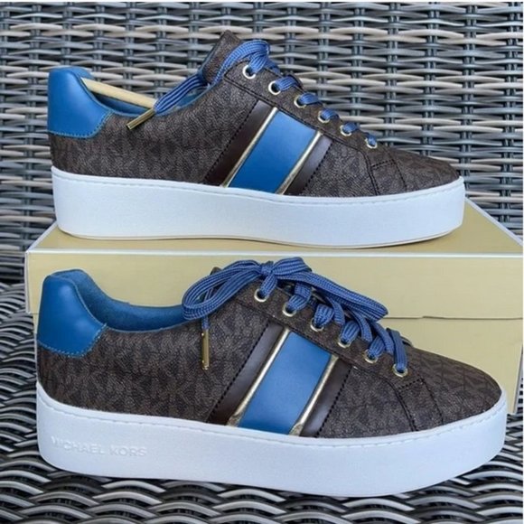 Michael Kors Poppy Stripe Lace Up MK Sig Small WMNS - Picture 2 of 16